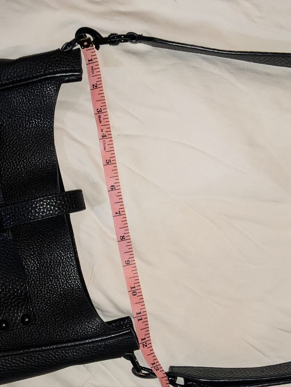 Rebecca Minkoff Unlined Feed Black Pebbled Leather Crossbody Hobo Quiet Luxury - Picture 14 of 15